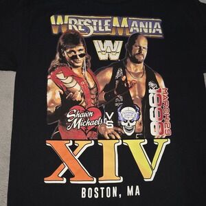 WWE WrestleMania XIV 1998 Boston Shawn Michaels vs Stone Cold T-Shirt Size Small